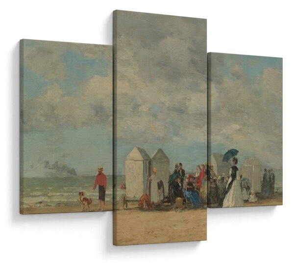 Obraz - Eugène Boudin, Beach Scene , reprodukcia (90x60 cm)
