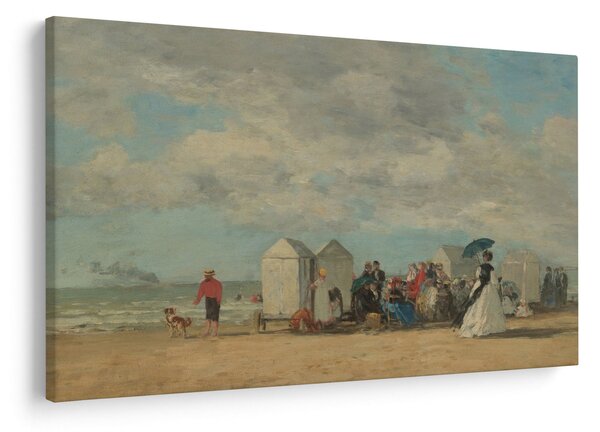Obraz - Eugène Boudin, Beach Scene , reprodukcia (90x60 cm)