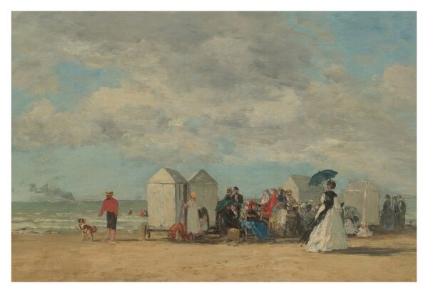 Obraz - Eugène Boudin, Beach Scene , reprodukcia (90x60 cm)
