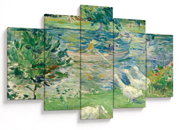 Obraz - Berthe Morisot, Girl in a Boat with Geese, reprodukcia (150x105 cm)