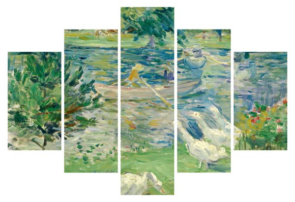 Obraz - Berthe Morisot, Girl in a Boat with Geese, reprodukcia (150x105 cm)