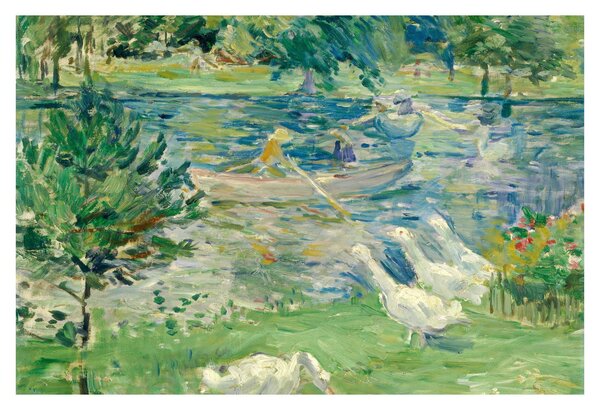 Obraz - Berthe Morisot, Girl in a Boat with Geese, reprodukcia (90x60 cm)