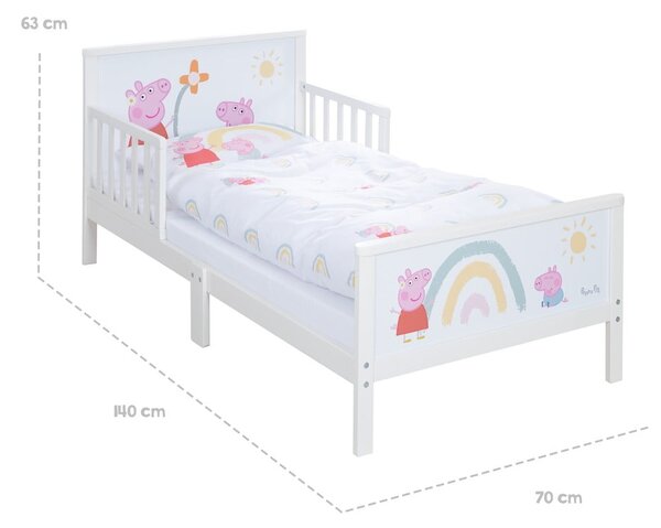 Biela detská posteľ 70x140 cm Peppa Pig – Roba