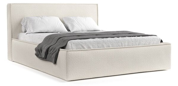 Béžová čalúnená dvojlôžková posteľ s úložným priestorom s roštom 180x200 cm Lounge L – Maison de Rêve