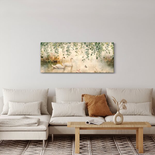 Obraz - Jazero, aquarel (120x50 cm)