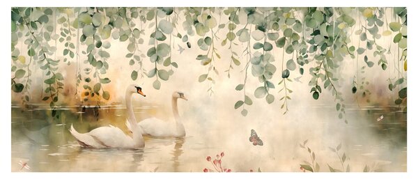 Obraz - Jazero, aquarel (120x50 cm)