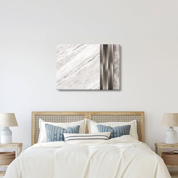 Obraz - Mramor so striebornými linkami (70x50 cm)