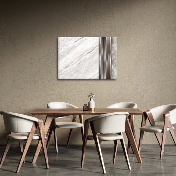 Obraz - Mramor so striebornými linkami (70x50 cm)