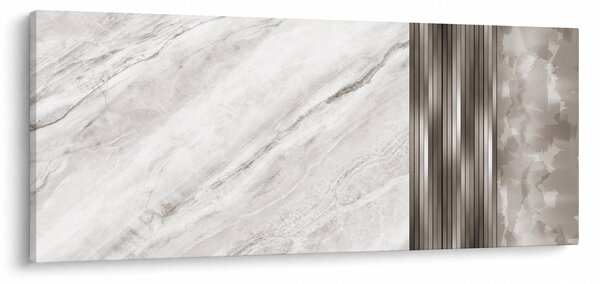 Obraz - Mramor so striebornými linkami (120x50 cm)