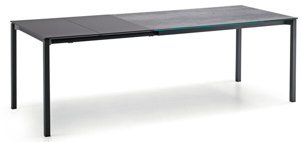 MIDJ - Rozkladací stôl MORE 100/140x70 cm, sklo/keramika