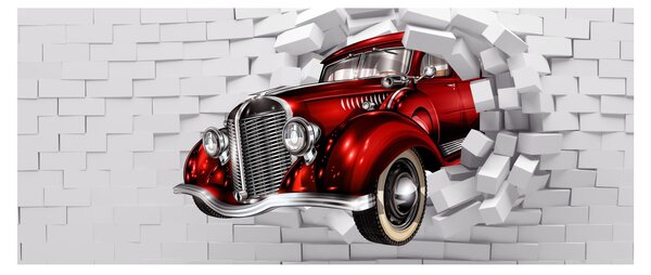 Obraz - Červené auto (120x50 cm)