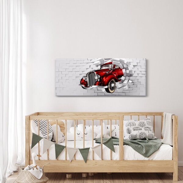 Obraz - Červené auto (120x50 cm)