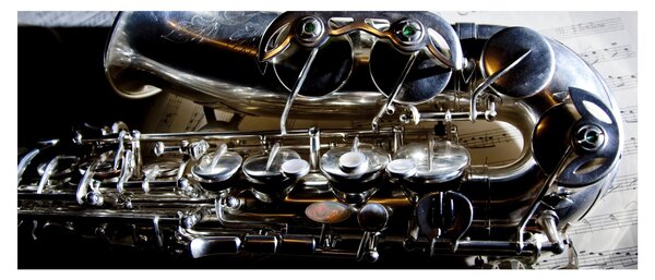 Obraz - Saxofón (120x50 cm)
