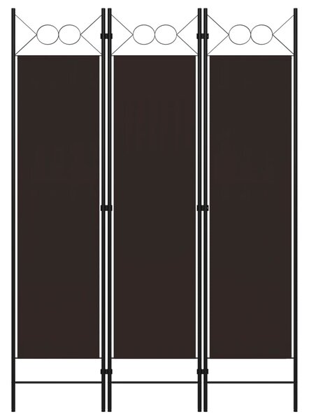 Paraván s 3 panelmi, hnedý 120x180 cm