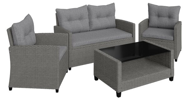 TERASOVÁ SEDACIA SÚPRAVA kov, plast, sklo, textil Ambia Garden - Série záhradného nábytku