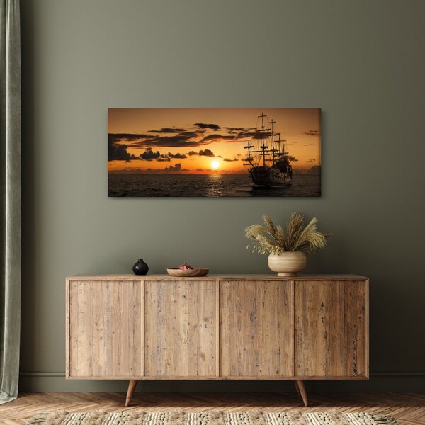 Obraz - Pirátska loď (120x50 cm)