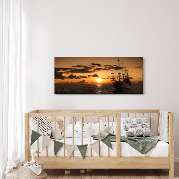 Obraz - Pirátska loď (120x50 cm)