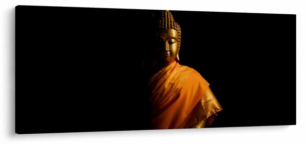 Obraz - Zlatá socha Budhu (120x50 cm)