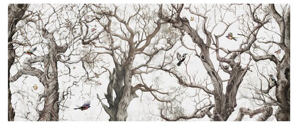 Obraz - Lesný vzor, kresba (120x50 cm)