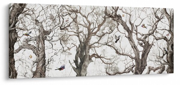 Obraz - Lesný vzor, kresba (120x50 cm)