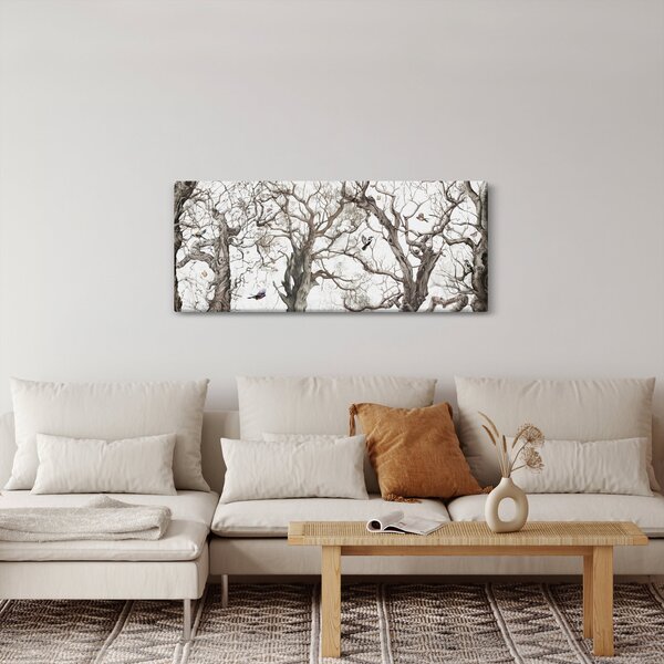 Obraz - Lesný vzor, kresba (120x50 cm)