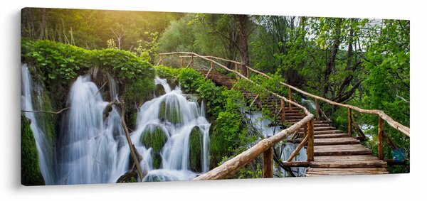 Obraz - Plitvické jazerá (120x50 cm)