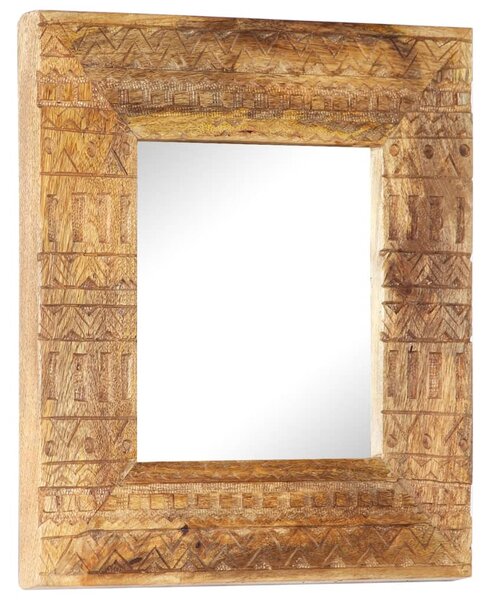 Ručne vyrezávané zrkadlo 50x50x2,5cm masívne mangovníkové drevo