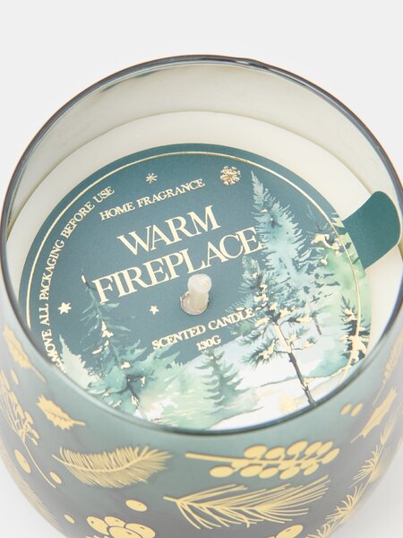 Sinsay - Vianočná vonná sviečka v skle Warm Fireplace - zelená