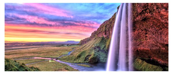 Obraz - Vodopád Seljalandsfoss (120x50 cm)