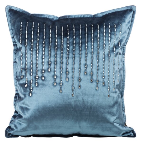 DEKORAČNÁ OBLIEČKA NA VANKÚŠ ROYAL1 45X45 CM MODRÁ