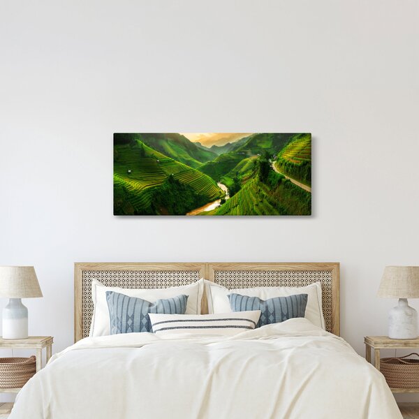 Obraz - Ryžové terasy Mu Cang Chai (120x50 cm)