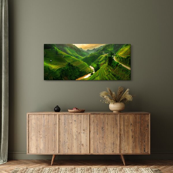 Obraz - Ryžové terasy Mu Cang Chai (120x50 cm)