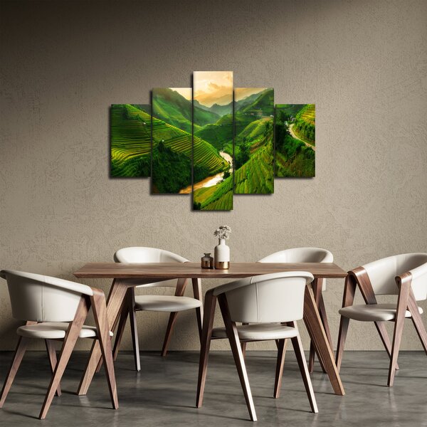 Obraz - Ryžové terasy Mu Cang Chai (150x105 cm)