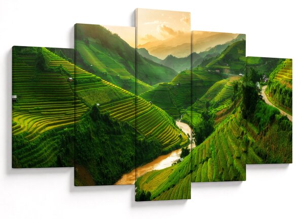 Obraz - Ryžové terasy Mu Cang Chai (150x105 cm)