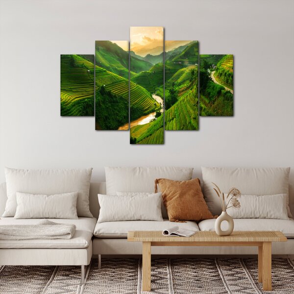 Obraz - Ryžové terasy Mu Cang Chai (150x105 cm)
