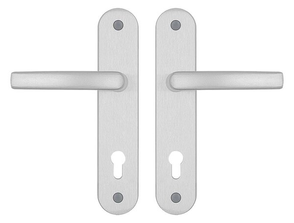 Spevnené kovanie MP STANDARD (F1 - Prírodný elox), kľučka-kľučka, Otvor na cylidrickou vložku, MP F1 přírodní elox, 72 mm