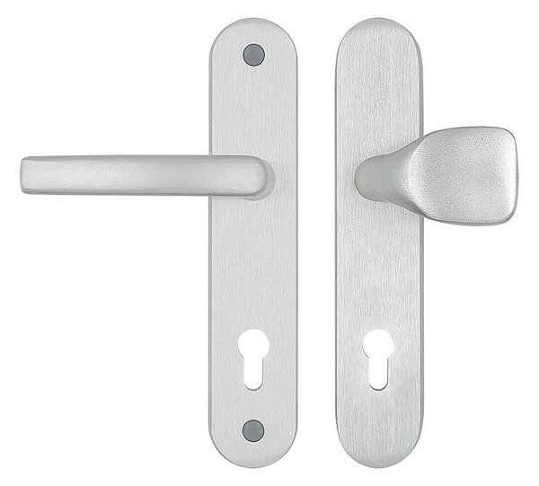 Spevnené kovanie MP STANDARD (F1 - Prírodný elox), kľučka-kľučka, Otvor na cylidrickou vložku, MP F1 přírodní elox, 72 mm