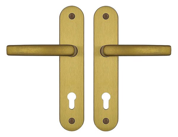 Spevnené kovanie MP STANDARD (F4 - Bronz elox), kľučka-kľučka, Otvor na cylidrickou vložku, MP F4 - Bronz elox, 72 mm