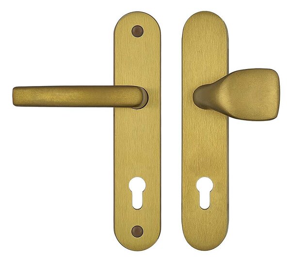 Spevnené kovanie MP STANDARD (F4 - Bronz elox), kľučka-kľučka, Otvor na cylidrickou vložku, MP F4 - Bronz elox, 72 mm