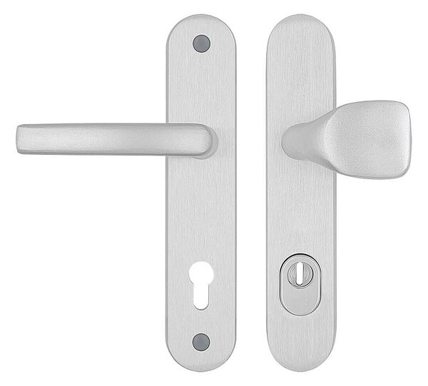 Spevnené kovanie MP STANDARD PLUS (F1 - Prírodný elox), kľučka-kľučka, Otvor na cylidrickou vložku, MP F1 stříbrný elox, 90 mm