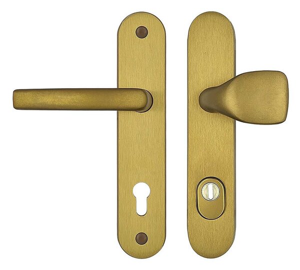 Spevnené kovanie MP STANDARD PLUS (F4 - Bronz elox), kľučka-kľučka, PZ PLUS s otvorem pro vložku, MP F4 - Bronz elox, 90 mm