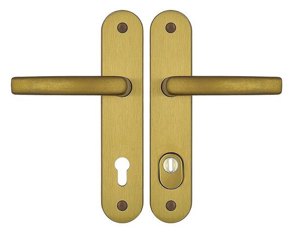 Spevnené kovanie MP STANDARD PLUS (F4 - Bronz elox), kľučka-kľučka, PZ PLUS s otvorem pro vložku, MP F4 - Bronz elox, 90 mm