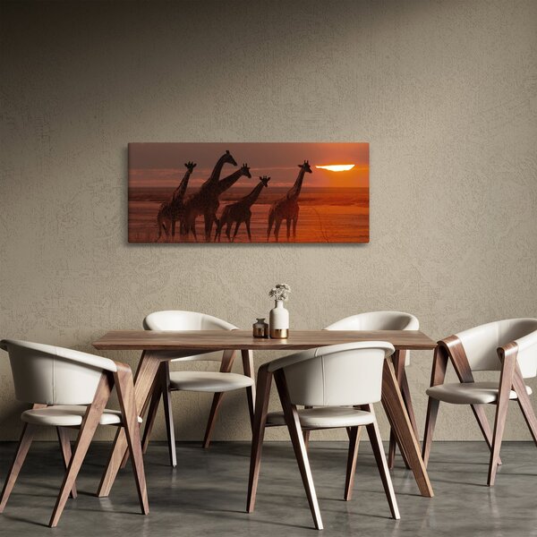 Obraz - Žirafy v africkej savane (120x50 cm)