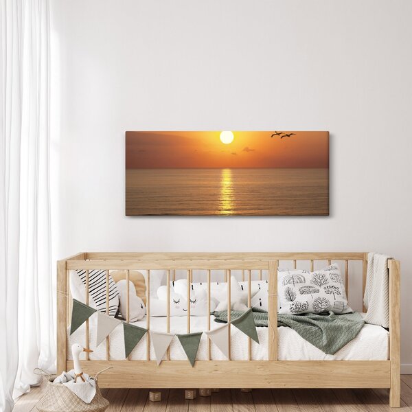 Obraz - Západ slnka nad oceánom (120x50 cm)