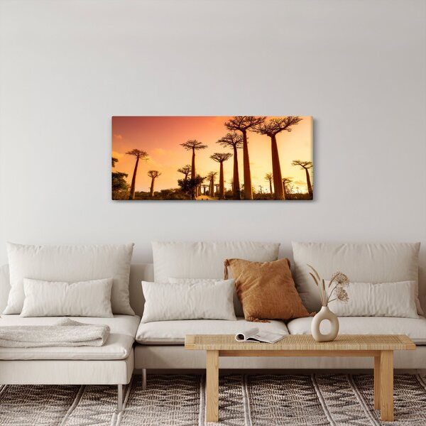 Obraz - Západ slnka v uličke Baobab (120x50 cm)