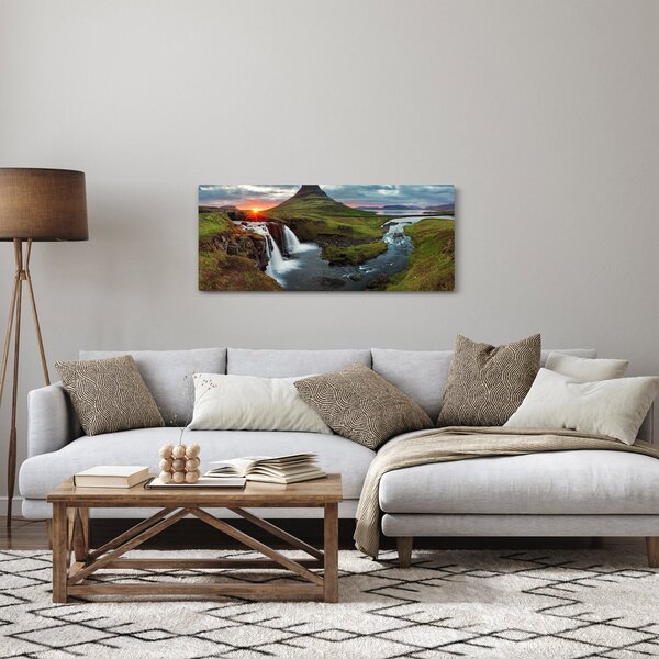 Obraz - Kirkjufell pri západe slnka (120x50 cm)
