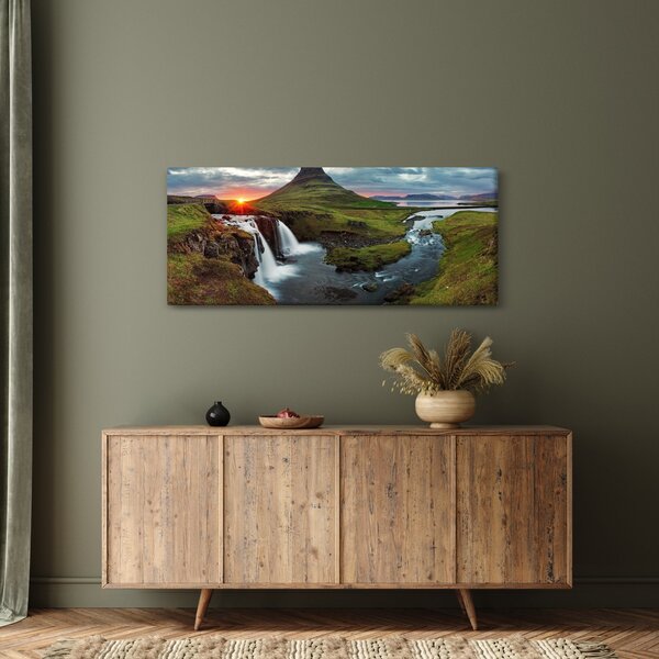 Obraz - Kirkjufell pri západe slnka (120x50 cm)