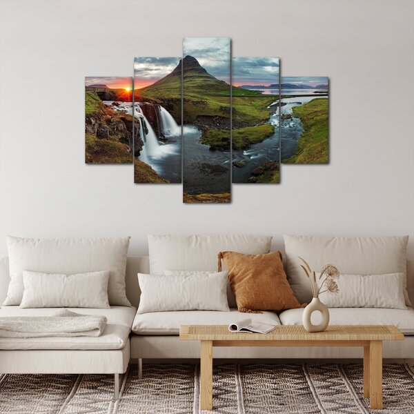 Obraz - Kirkjufell pri západe slnka (150x105 cm)