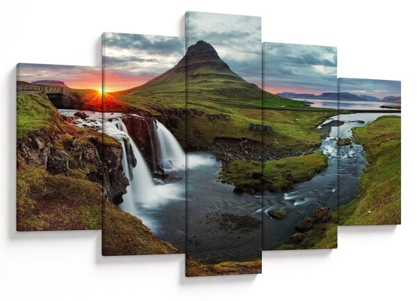 Obraz - Kirkjufell pri západe slnka (150x105 cm)