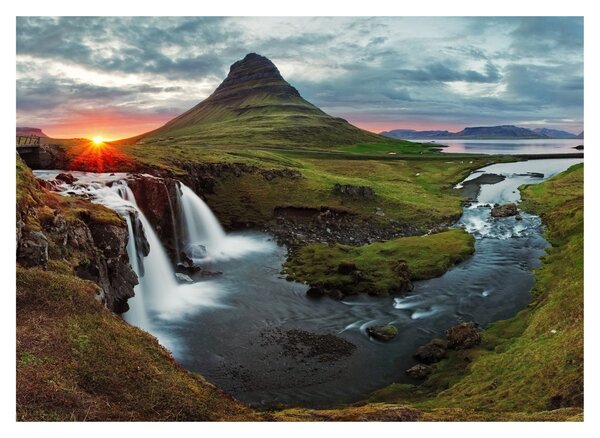 Obraz - Kirkjufell pri západe slnka (70x50 cm)